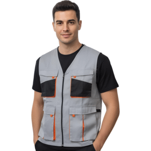 GILET GRIS CLAIRE 04 POCHES