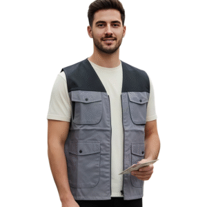 GILET GRIS-NOIR 04 POCHES