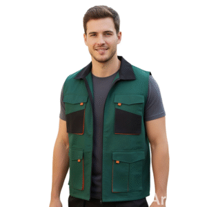 GILET DE TRAVAIL VERT FONCÉ 04 POCHES